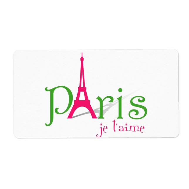 Étiquette J'aime Paris (Devant)