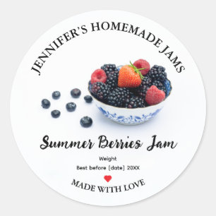 Étiquette Jam Jar aux baies d'été maison