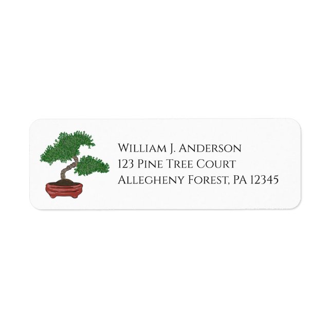 Étiquette Japanese Bonsai Tree Return Address Labels (Devant)