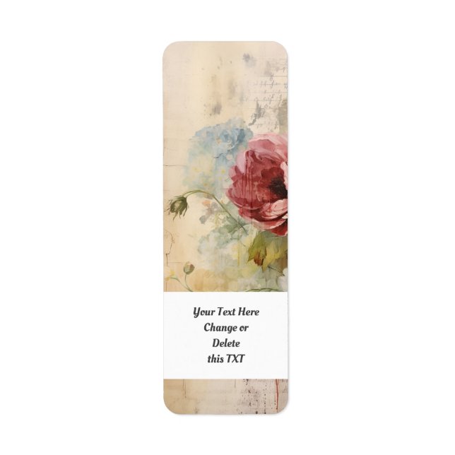 Étiquette Jardin aux fleurs 404a Rose rustique (Devant)