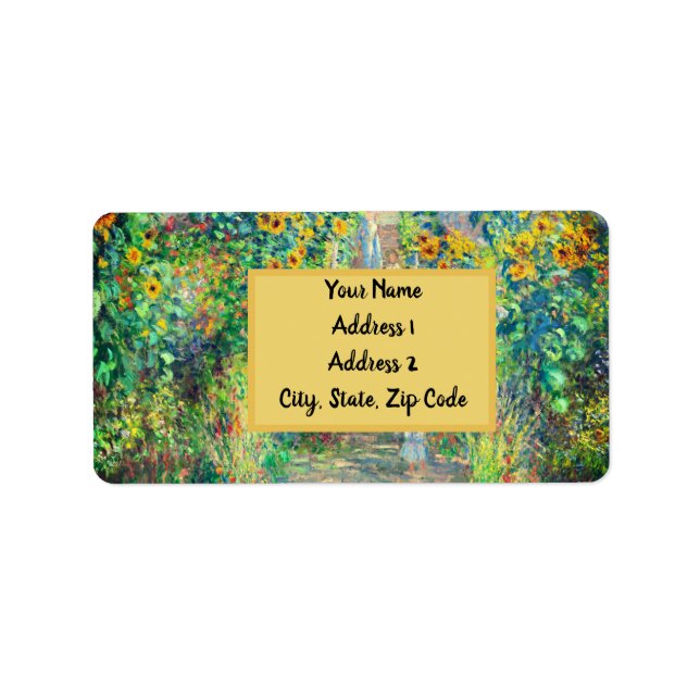 Étiquette Jardin aux fleurs de Monet (Devant)