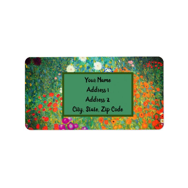 Étiquette Jardin aux fleurs Gustav Klimt (Devant)