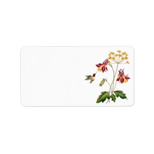 Étiquette Jardin botanique de colibri floral vintage