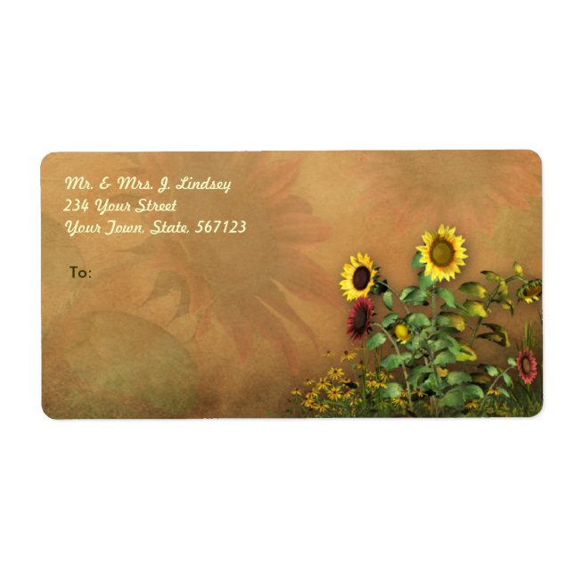 Étiquette Jardin de tournesol 1 (Devant)