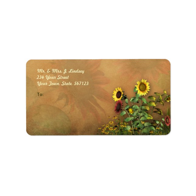 Étiquette Jardin de tournesol 1 (Devant)