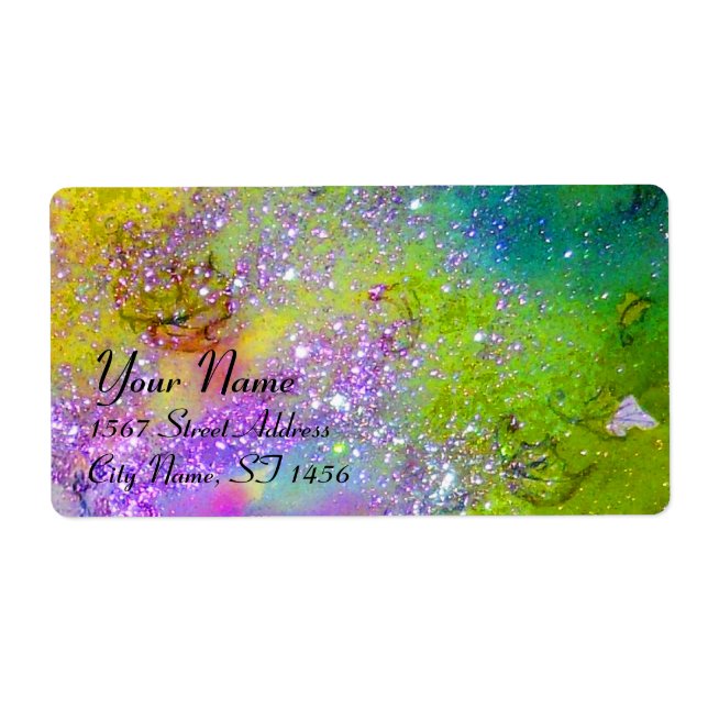 Étiquette JARDIN DES OMBRES PERDUES, jaune violet (Devant)