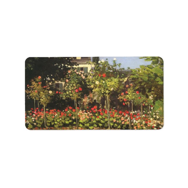 Étiquette Jardin fleuri à Sainte Adresse par Claude Monet (Devant)