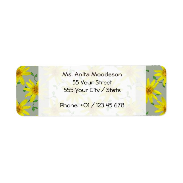 Étiquette Jardin Jaune Arnica Fleur sauvage sur n'importe qu (Devant)