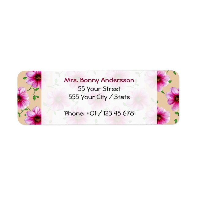 Étiquette Jardin rose doux Fleur Dahlia sur n'importe quelle (Devant)