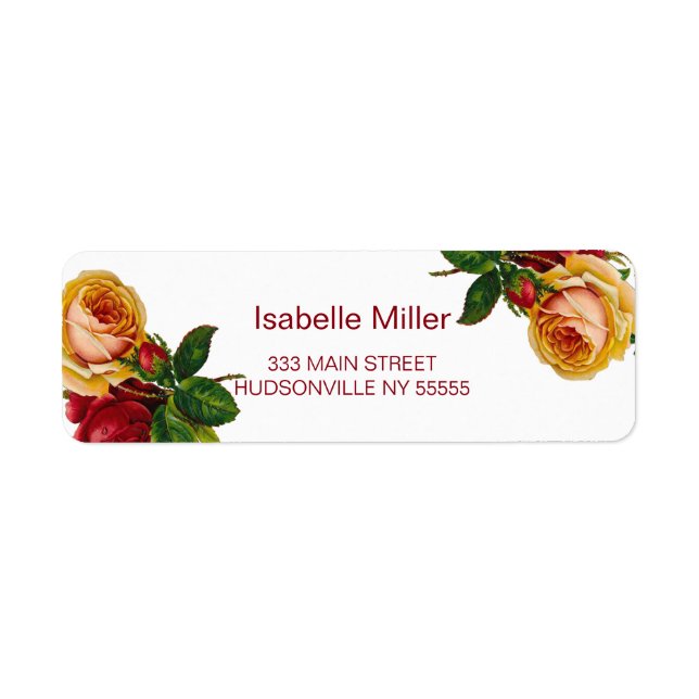 Étiquette Jardin vintage Floral (Devant)