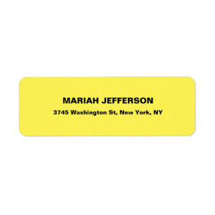 Étiquette Jaune Gras Élégant Minimal Moderne Professionnel