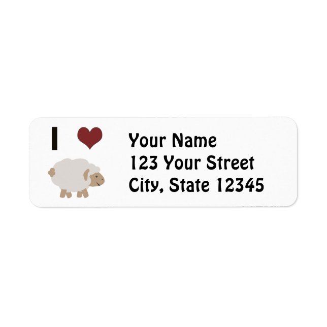 Étiquette Je coeur (amour) Ewe (toi) (Devant)