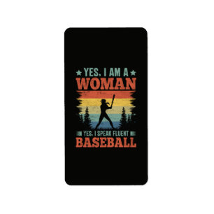 Étiquette Je parle couramment le baseball Joueuse Fan
