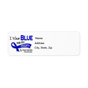 Étiquette Je porte le bleu pour mon cancer du colon de la