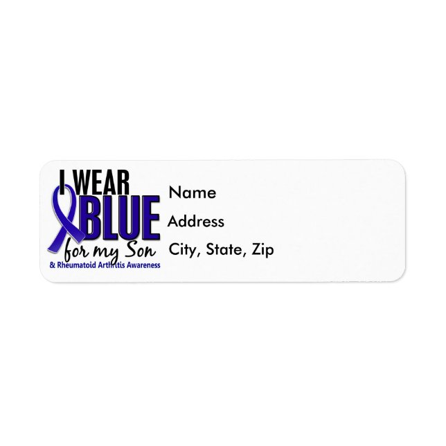 Étiquette Je porte le Fils Bleu 10 rhumatoïde Arthrite RA (Devant)