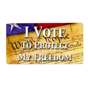 Étiquette Je Vote Pour Protéger Ma Liberté