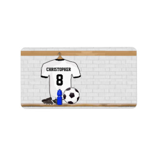 Étiquette Jersey de football noir blanc personnalisé
