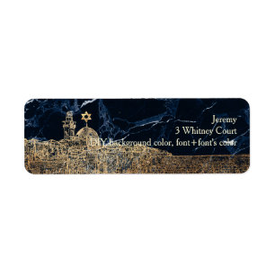 Étiquette Jerusalem doré Midnight Blue Label Marbre