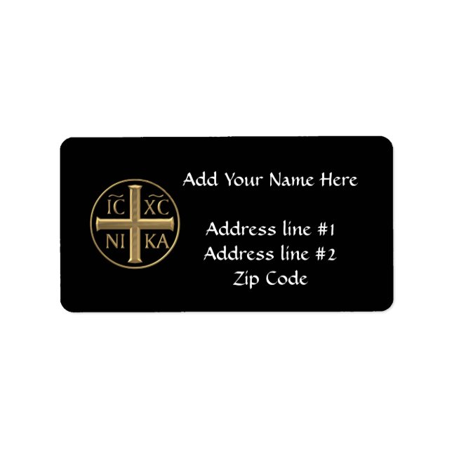 Étiquette Jésus Christ "3D" doré : Conquêtes (Devant)