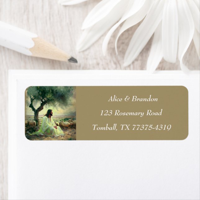 Étiquette Jesus Christ Easter Religious Watercolor (En situation)