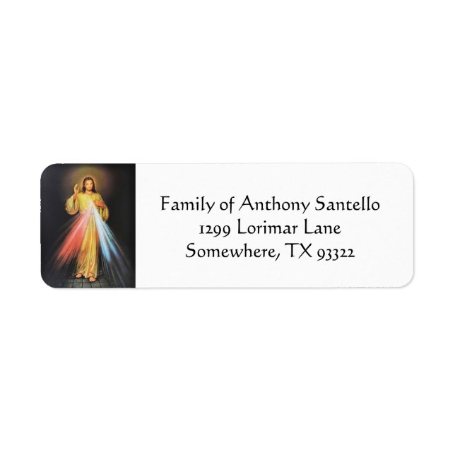 Étiquette Jésus Divine Miséricorde Religieux Catholique (Devant)