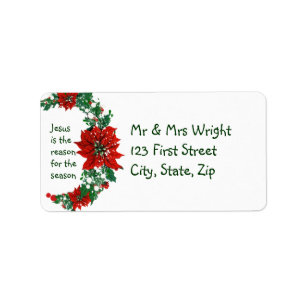 Étiquette Jésus est la raison de la saison Holly Design