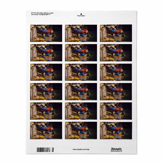 Étiquette Jésus nettoyant le temple par Carl Bloch (Feuille entière)