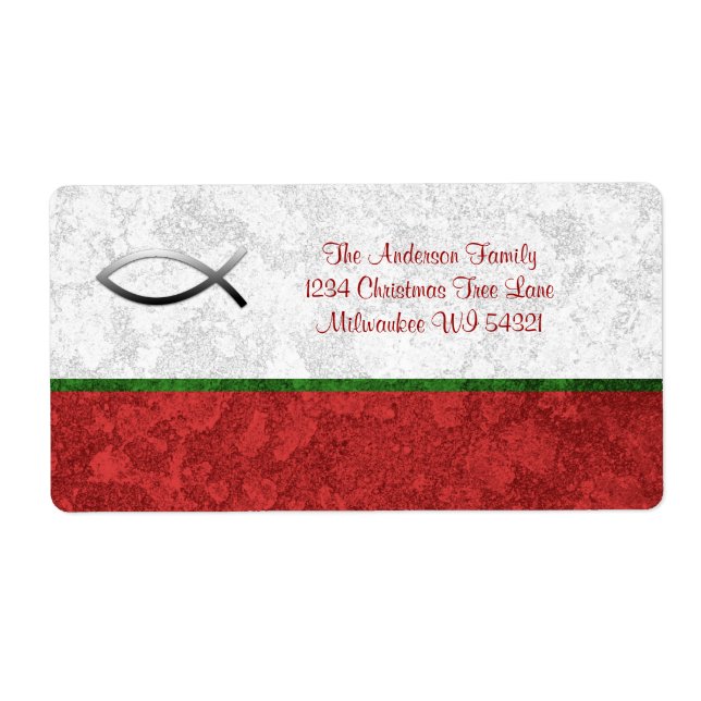 Étiquette Jésus Poisson Christian Noël Personnalisé (Devant)