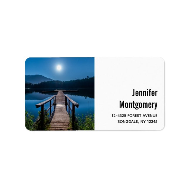 Étiquette Jetée de nuit sous une Pleine lune (Devant)