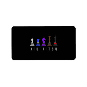 Étiquette jeu d'échec jiu jitsu, cadeau bjj avec texte.