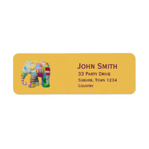 Étiquette Jeu d'éléphant patchwork pour enfants vintages