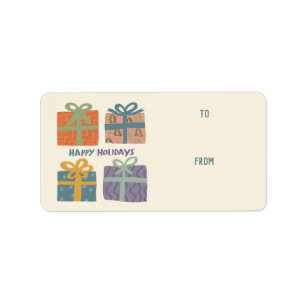 Étiquette JEUX JOURS DE VACANCES Cadeaux Bows Noël PERSONNAL