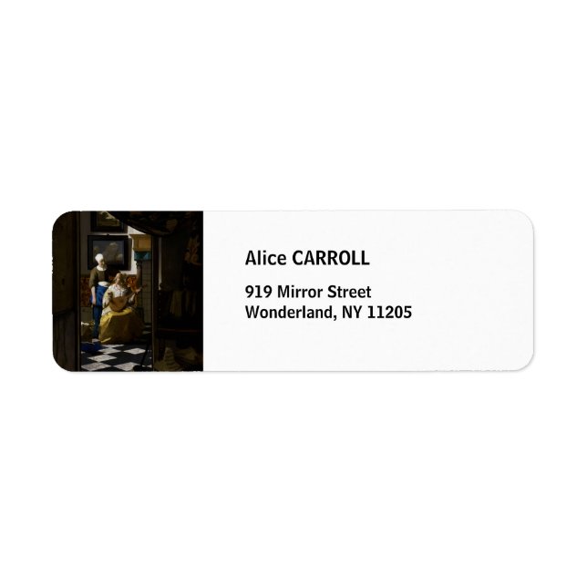 Étiquette Johannes Vermeer - La lettre d'amour (Devant)