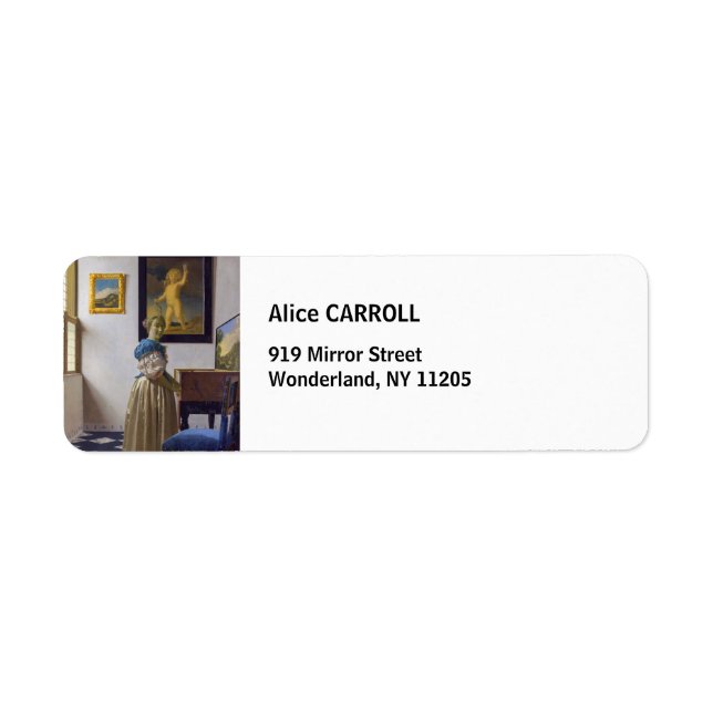 Étiquette Johannes Vermeer - Lady debout dans une virginale (Devant)