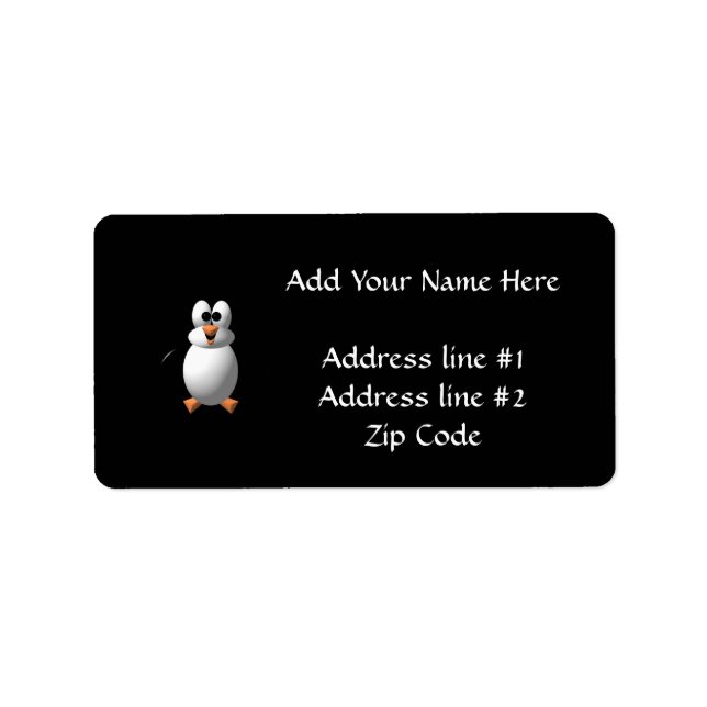Étiquette Joli 3-D Look Perky Penguin (Devant)