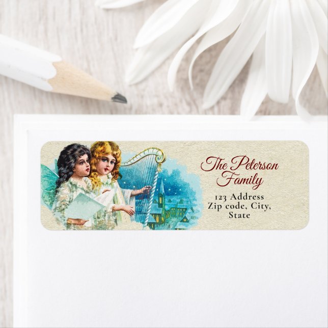 Étiquette Joli Angels victoriens Vintages chanter (En situation)