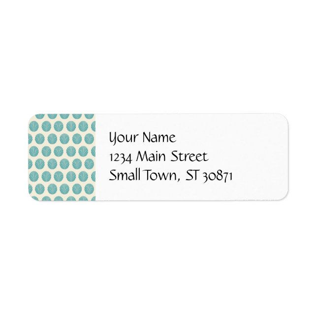 Étiquette Joli Aqua Turquoise Blue Shell Beach Motif Cadeaux (Devant)
