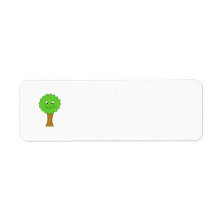 Étiquette Joli Arbre Vert. En blanc.