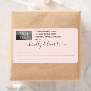 Étiquette Joli Blush Grey Merci De Livrer À Logo Expédition