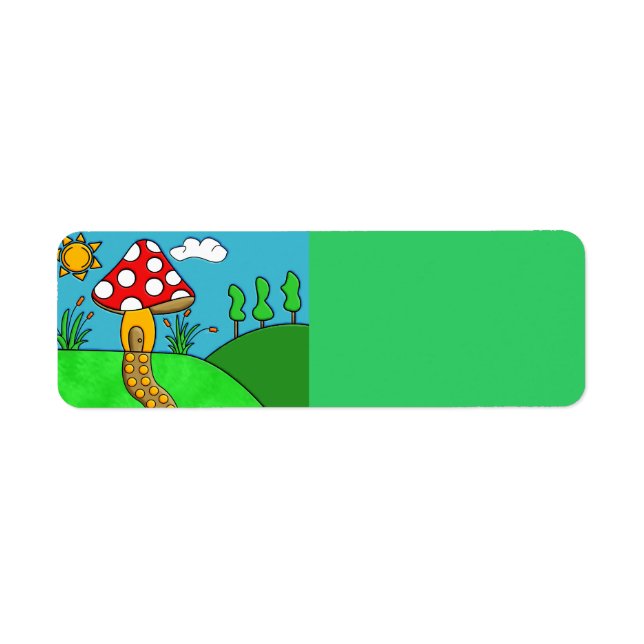 Étiquette joli champignon rouge (Devant)