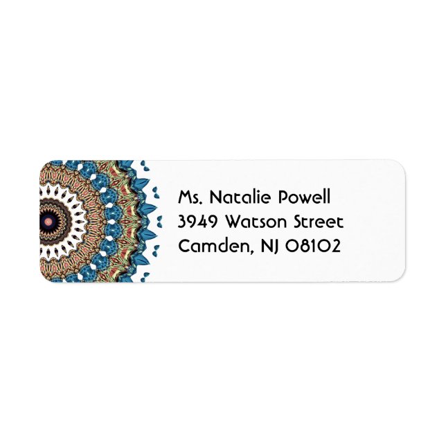 Étiquette Joli design de Mandala coloré (Devant)