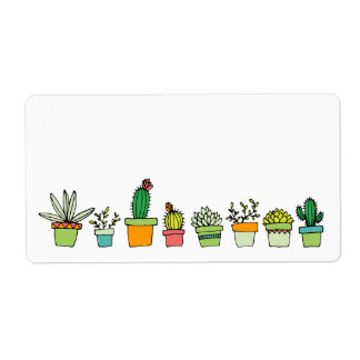 Étiquette Joli Jardin Succulent Illustré
