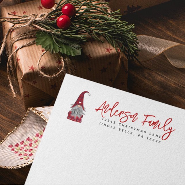 Étiquette Joli Joyeux Elfe de Noël Personnalisé Gnome (Créateur téléchargé)