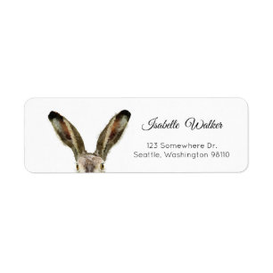 Étiquette Joli lapin à l'aquarelle