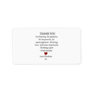 Étiquette joli merci personnalisé amour