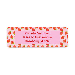 Étiquette Joli Motif de crème de fraise Personnalisé