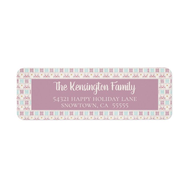 Étiquette Joli Motif pastel Noël (Devant)