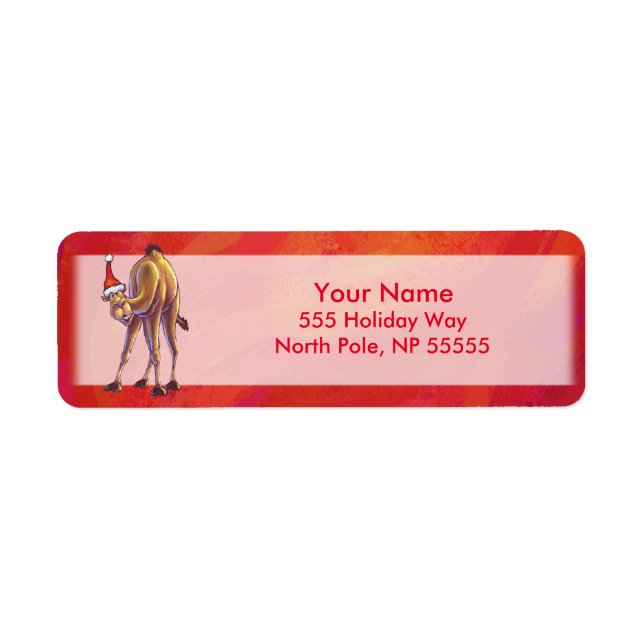 Étiquette Joli Noël Camel En Rouge (Devant)