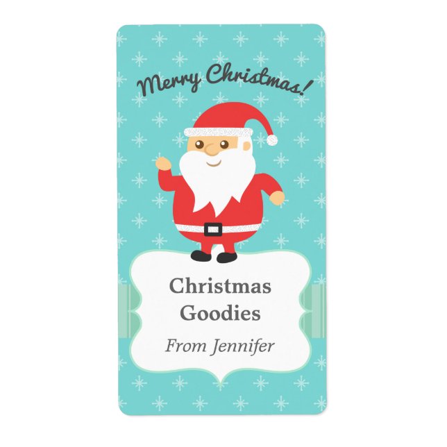 Étiquette Joli Père Noël Joyeux et Joyeux Noël (Devant)