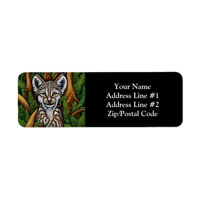 Étiquette Joli Petit Lynx Kitten adorable (Devant)